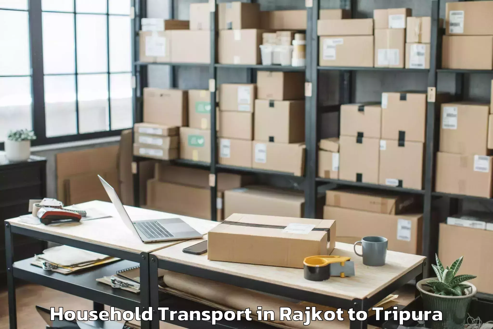 Book Rajkot to Nit Agartala Household Transport Online